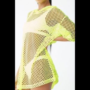 Forever 21™️ NWOT Neon Fishnet Swim Cover. 🎾💦